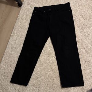 Express Men's Dark Black Straight Jeans